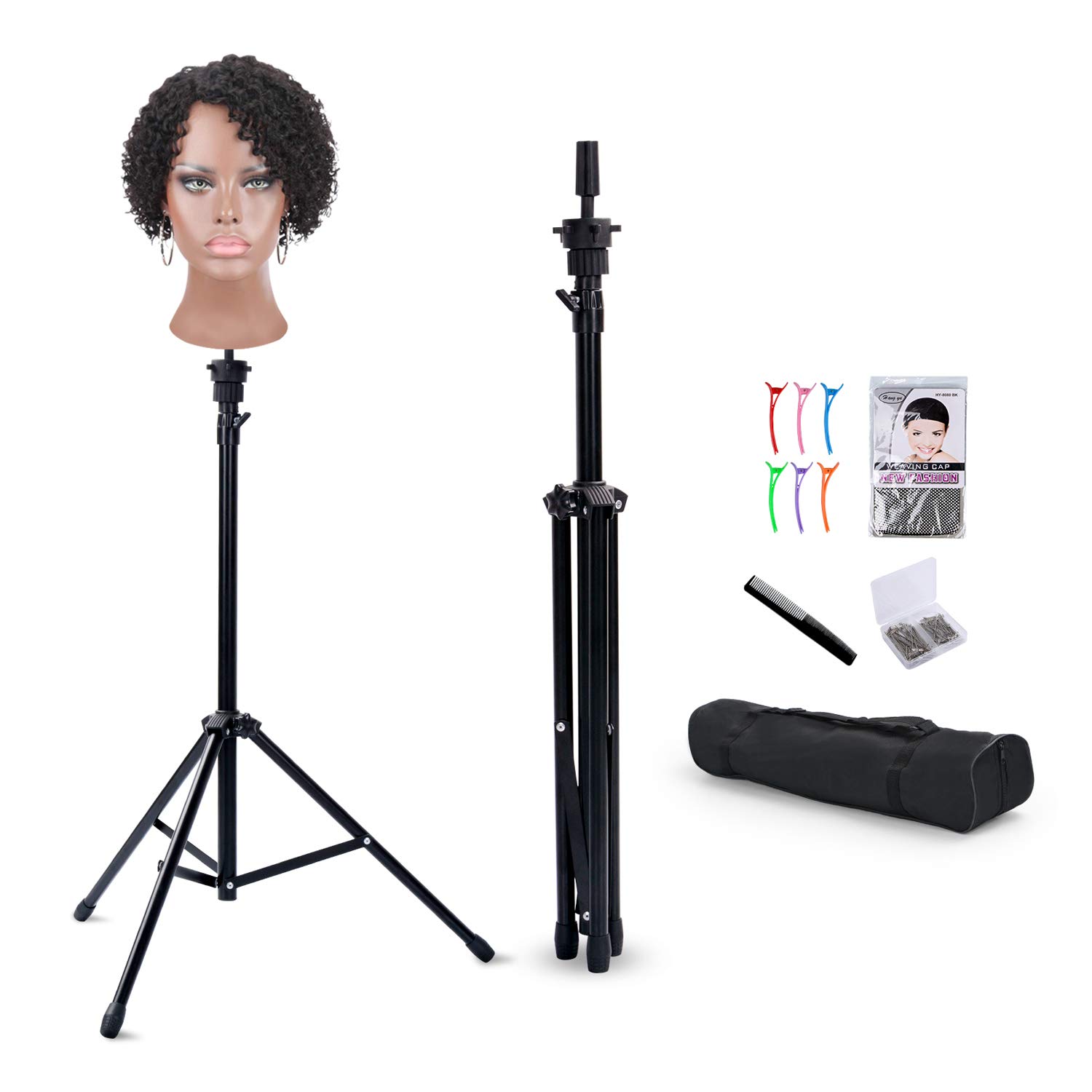 Klvied Reinforced Wig Stand Tripod Mannequin Head Stand
