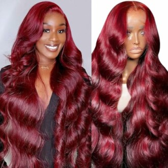99j Burgundy Lace Front Wigs Review - Best Body Wave Human Hair Wigs