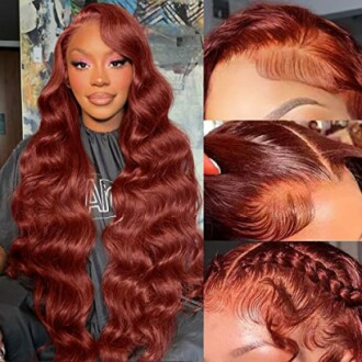 Reddish Brown Lace Front Wigs Human Hair Review: 13x4 Body Wave Glueless Wig