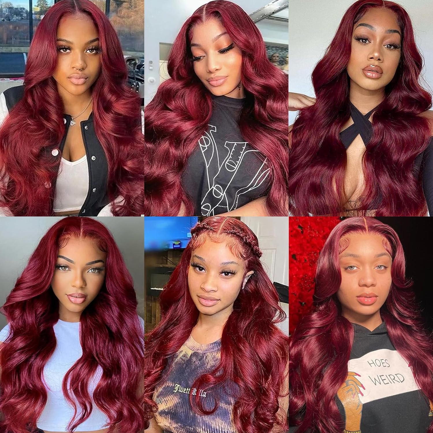26inch burgundy lace front wigs